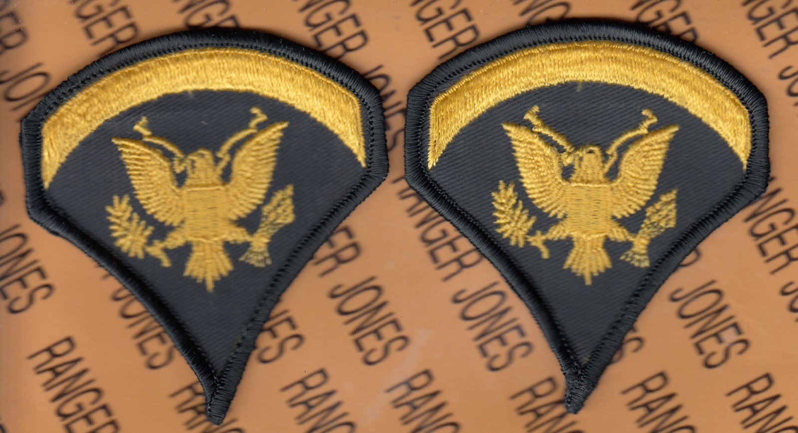 US Army E-5 EM Specialist Fifth Class SPEC-5 MALE rank ~3.25" patch set m/e N