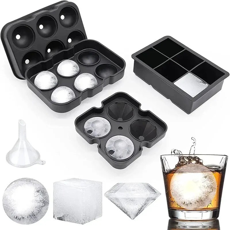 1pc Ice Cube Trays Silicone Ice Cube Molds for Freezer with Lid Reusable Whiskey