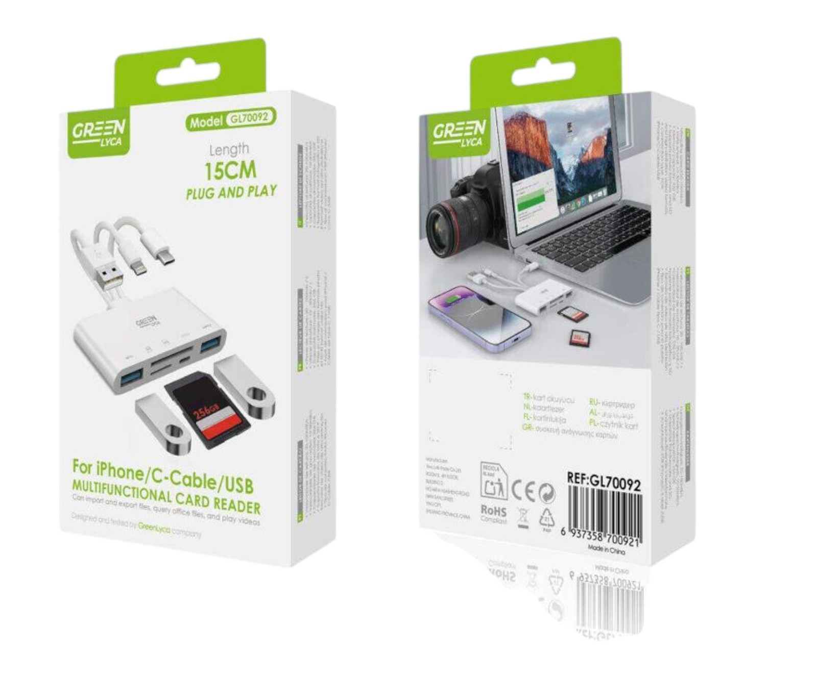 Multi Card Reader USB 3.0 OTG Adapter SD MicroSD TF USB-C Lightning 6in1