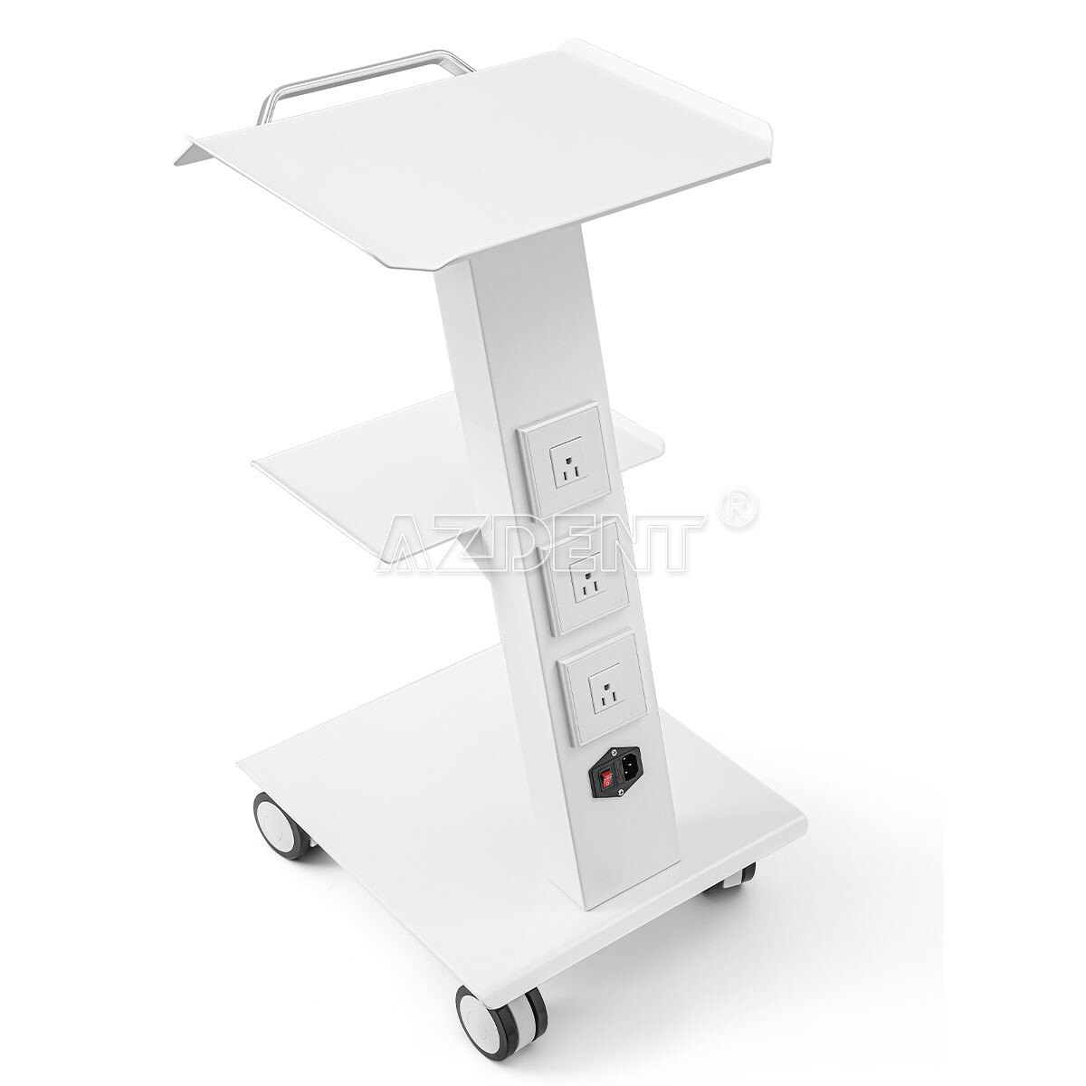 US Medical Dental Trolley Built-in Socket Cart Mobile Instrument Hospital Home