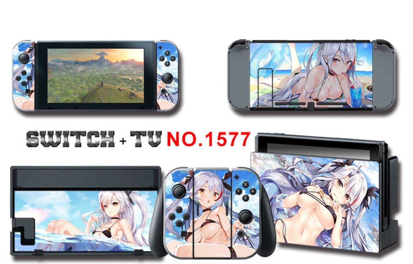 Vinyl Decal Skin Sticker Protector for Nintendo Switch Lovely Anime Girl #1577