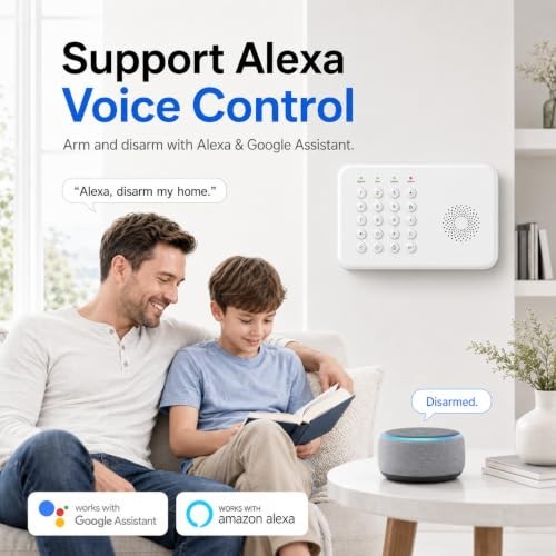 Wireless Home Security System WiFi 4G DIY Alarm No Subscription Fee App Control