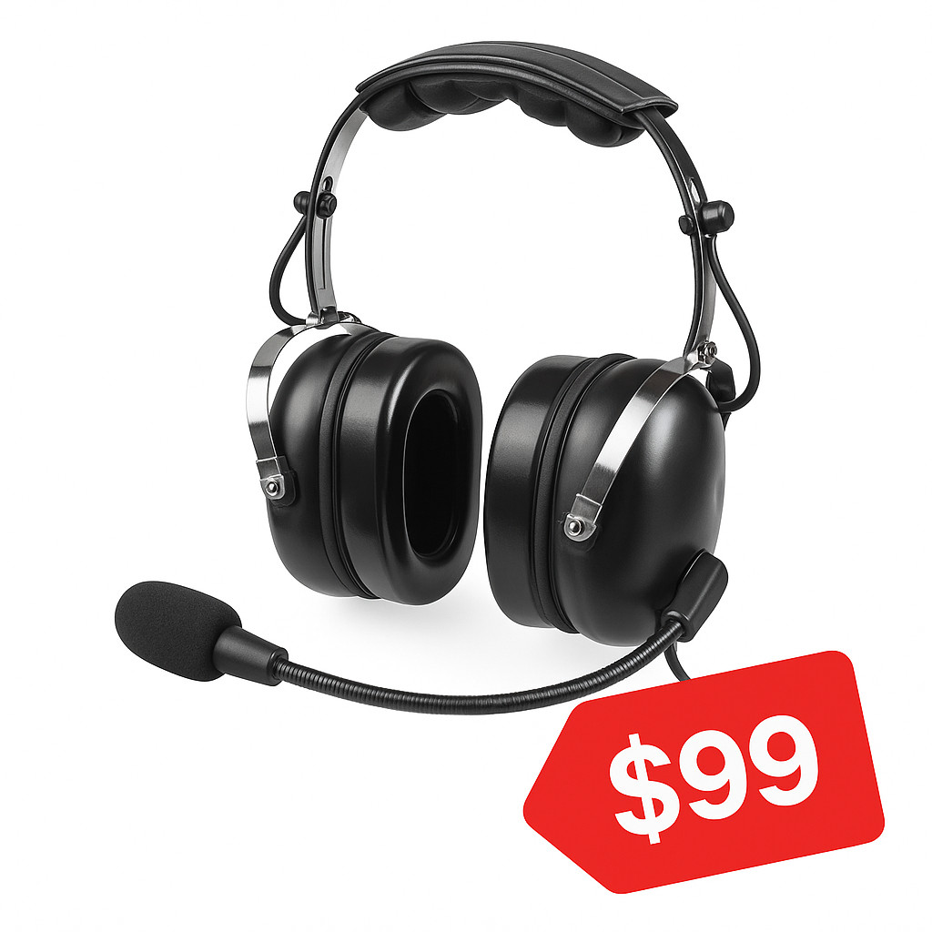 FlightPro ClearSound PNR Aviation Headset for GA Pilots, Passengers