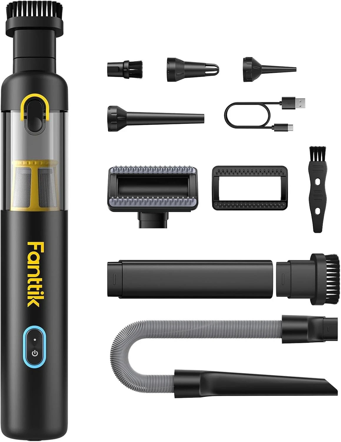 Fanttik Slim V8 APEX Car Vacuum, 4-in-1 Portable Mini Cordless Vacuum with 19000