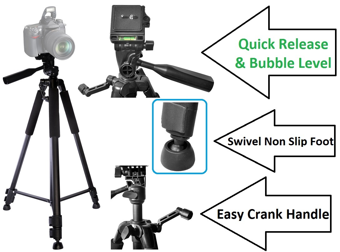 PRO DUTY 60" TRIPOD WITH CASE FOR CANON EOS M6 M50