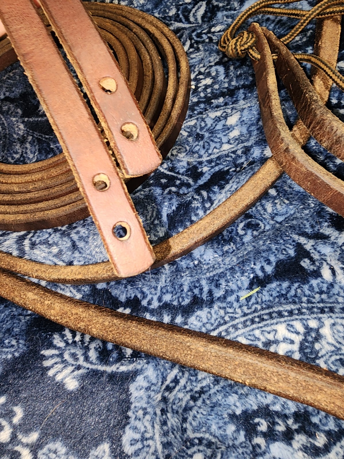 Weaver Working Cowboy Vintage Split Reins Weighted Ends 1/2" by 8 ft Oiled
