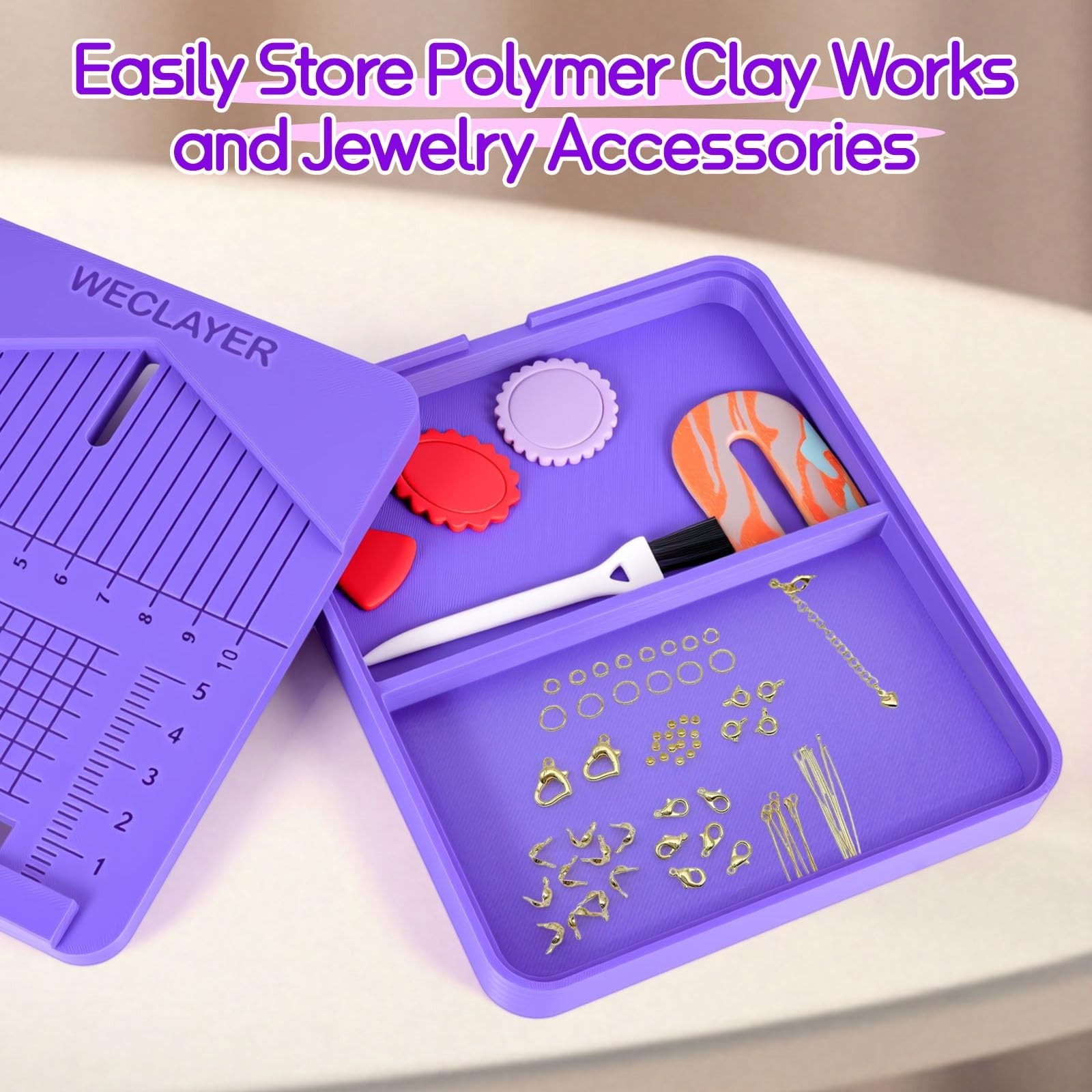 Polymer Clay Earring Drill Hole Guide,Jewellery Assembly Station with Brush a...