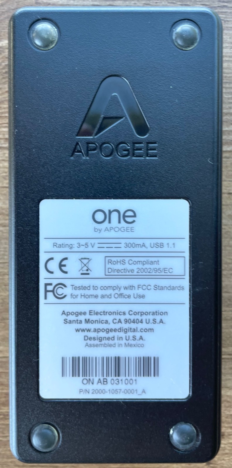 Apogee ONE Professional Audio Interface Apple Mac USB Audio w/ XLR Adapter