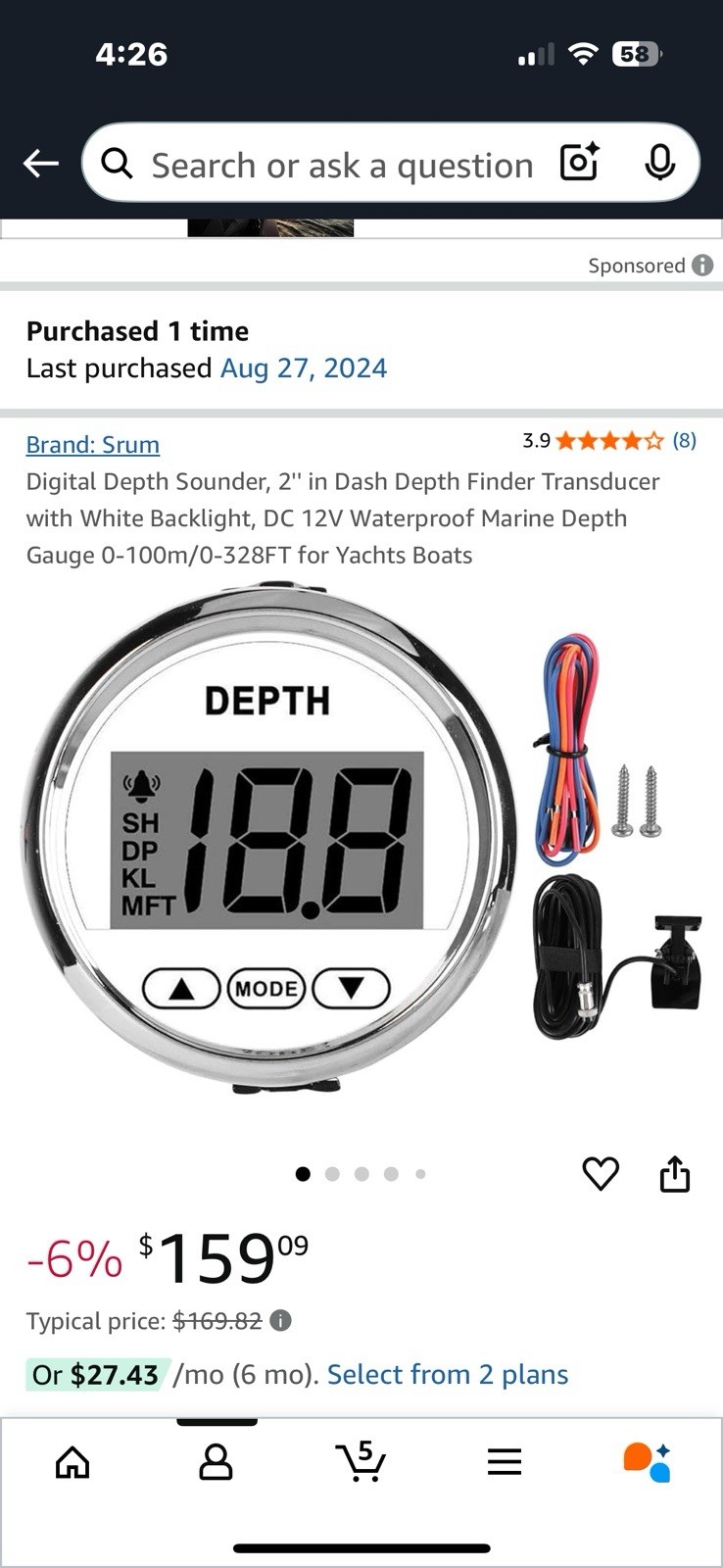 Depth meter ,   never used.