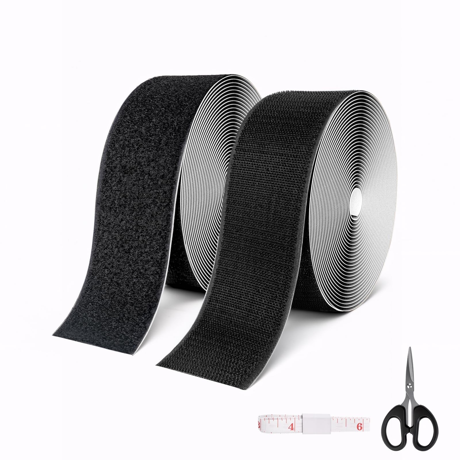 Self Adhesive Hook and Loop Tape, Heavy Duty Sticky Back Fastener Strips, Cut...