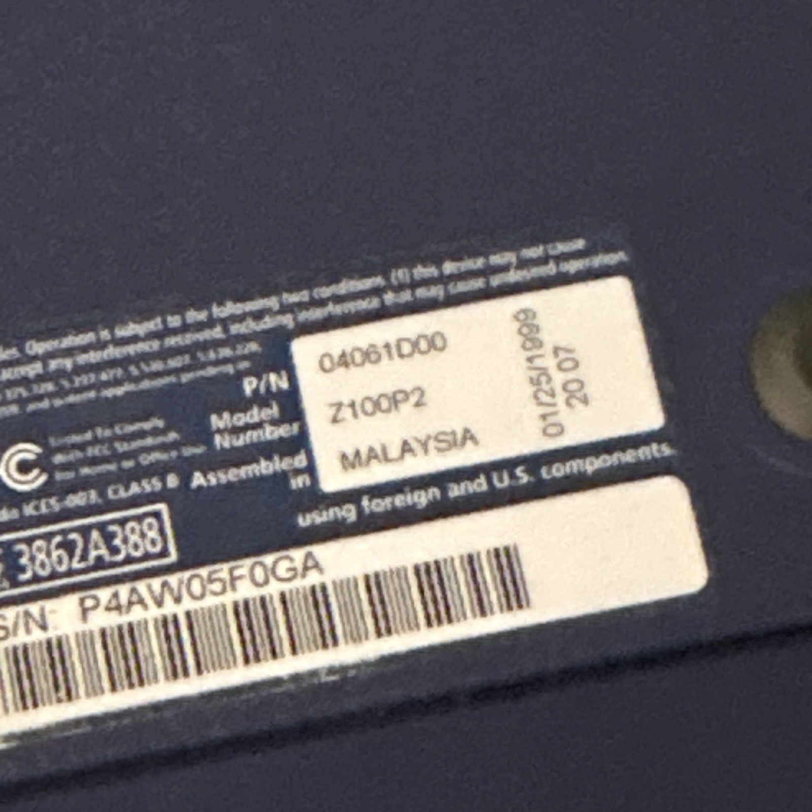 Iomega Zip 100 100MB External Parallel Zip Drive Z100P2 Blue MPN 04061D00