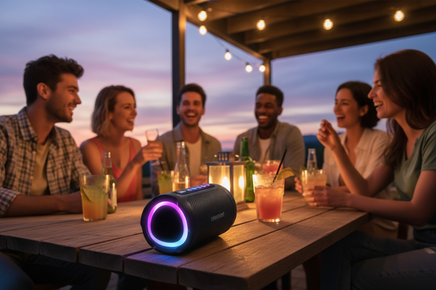 Portable Bluetooth Speaker LED Light Digital Display