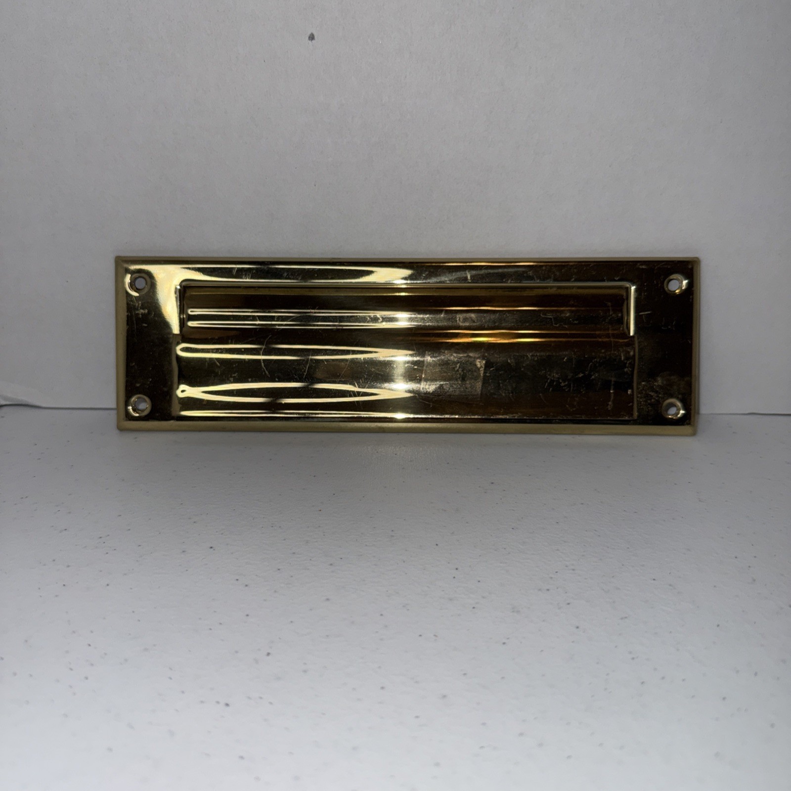Solid Brass Mail Slot, with Solid Brass Interior Back Plate, 10" x 3", Polished