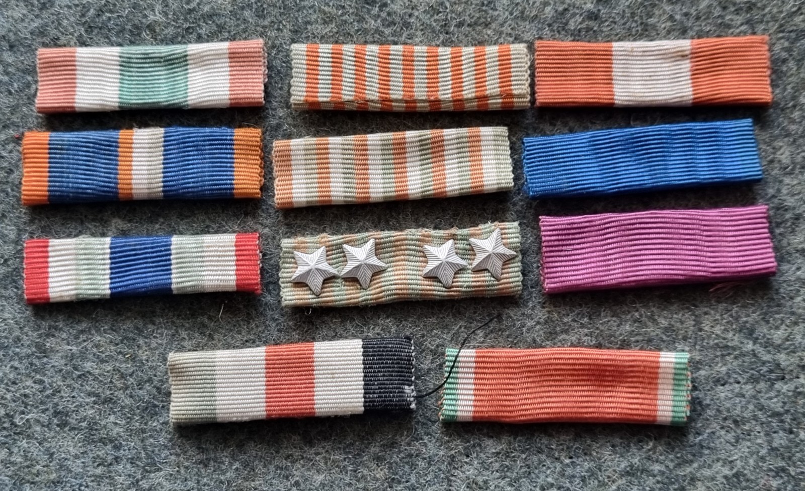 KINGDOM OF ITALY KING VITTORIO EMANUELE III LOT 11 RIBBONS x CHEST MEDALS