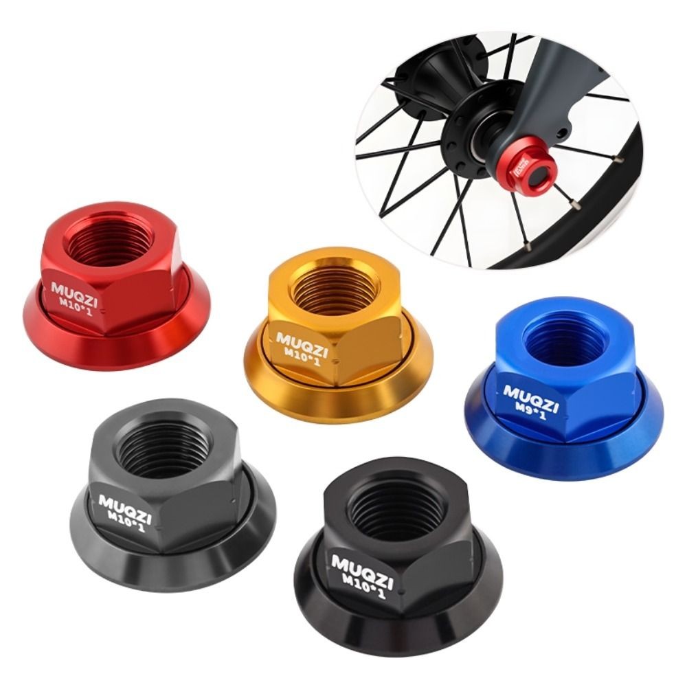 2PCS Rear Axle Screw Aluminum Alloy Bolt Bicycle Hub Nut Rear Axle Screw