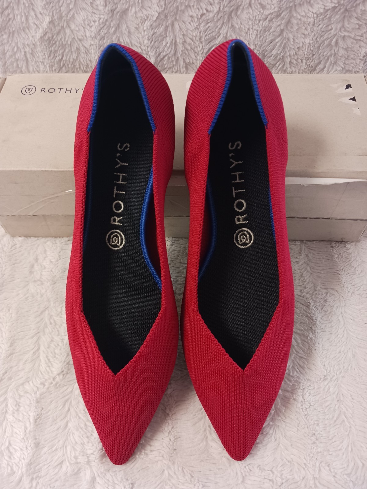 NEW Rothy's The Point Flats Women's Size 11 Chili Red Solid Knit Shoes 002-132