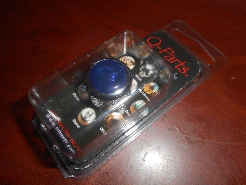 NEW Q-Parts Dome Knob, BLUE PEARL ON CHROME, KCD-0059