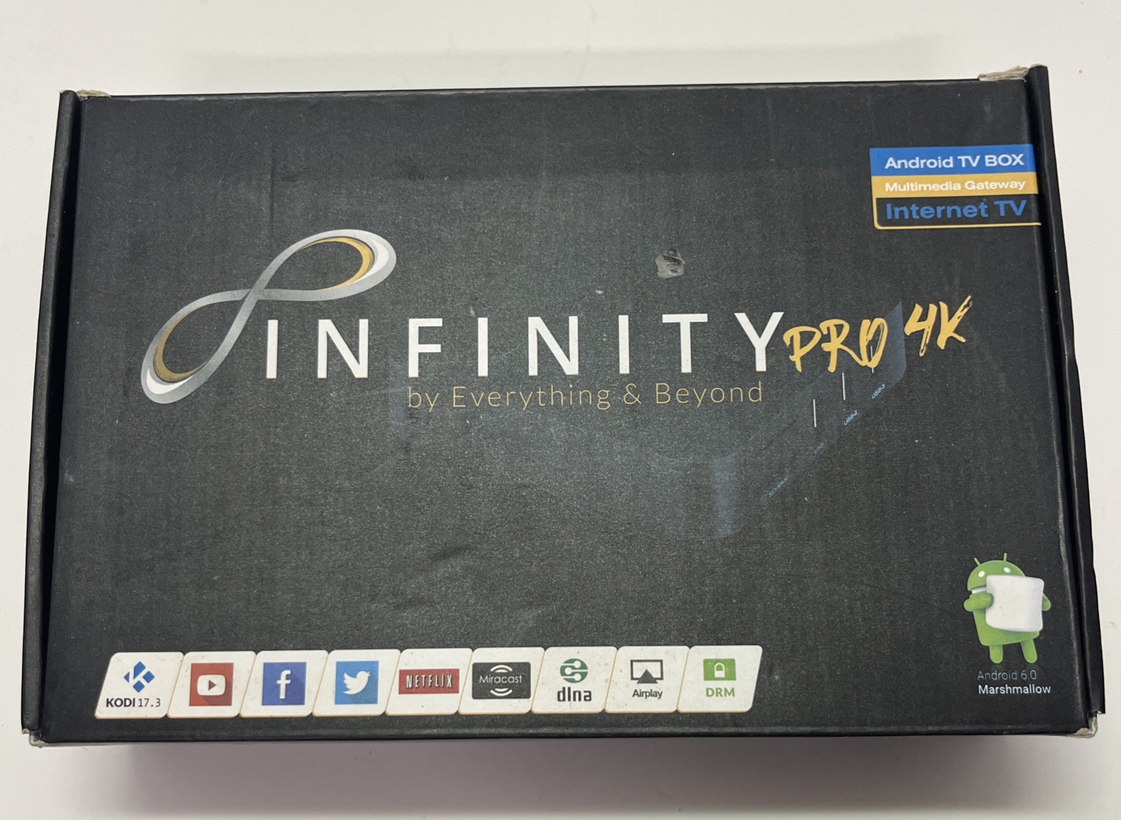 Infinity Pro 4k Android TV Box Internet TV Bluetooth Ram 3.1 Gb Brand New