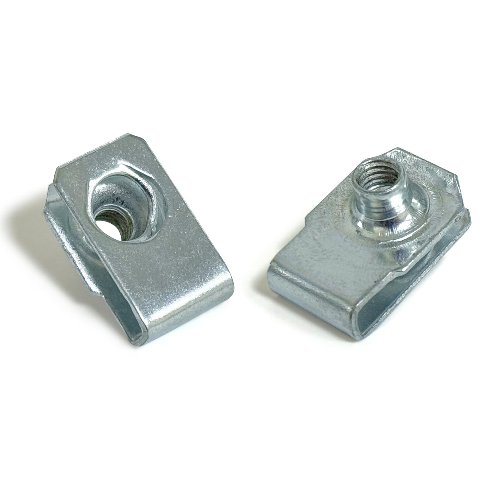 #10-32 U-Style Clip-On Nut Blue White Zinc Plated Finish Carbon Steel U-Type ...