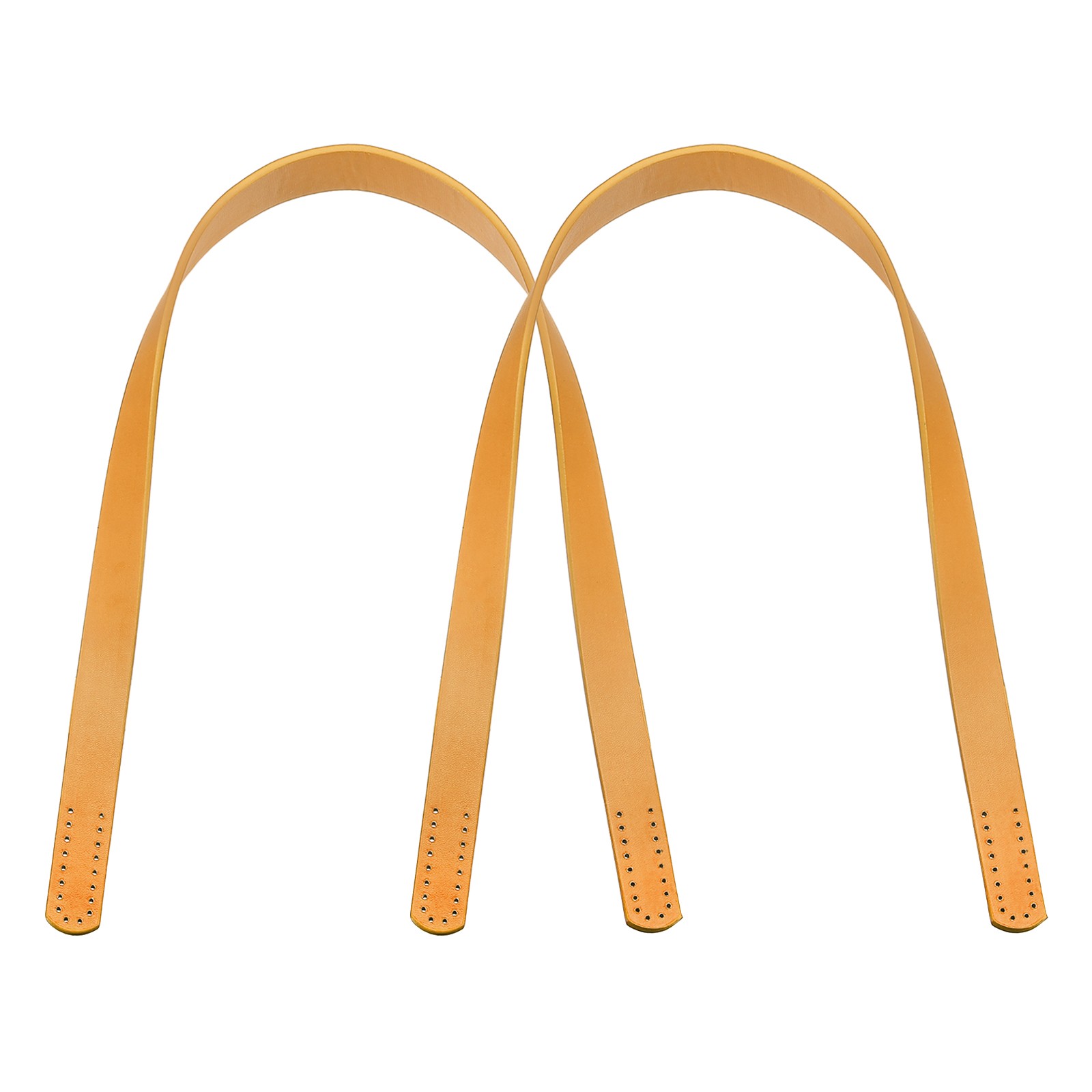 Leather Bag Handle, 2Pcs 23.6" l 1/16" W Leather Purse Strap, Yellow