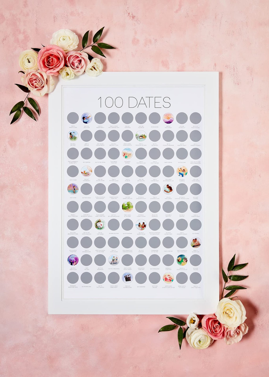 Ivvy & Co. TBD 100 Date Scratch Off Poster - Night 16.5" x 23.4", White