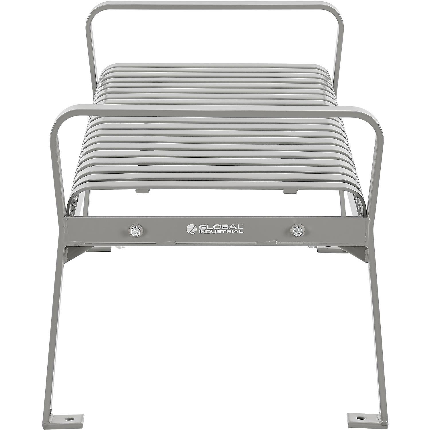 Global Industrial 48" L Outdoor Steel Slat Park Bench Without Back Gray