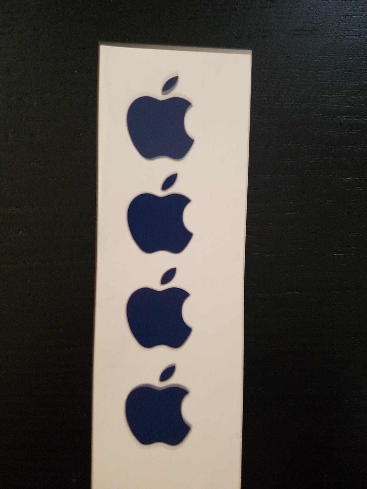 4 Metallic blue Apple Logo Overlay Vinyl Decal  For iPhone Windows Laptops Mugs