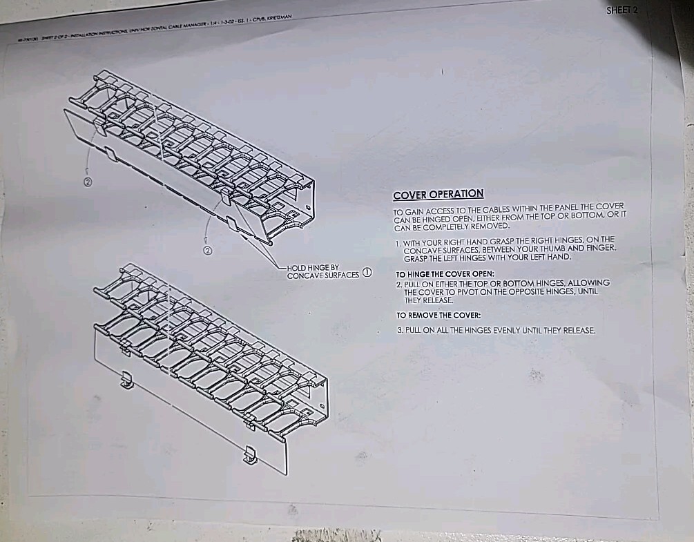 CHATSWORTH PRODUCTS (CPI) | 30130-E19 Cable Manager, Cable Manager, Horizontal,