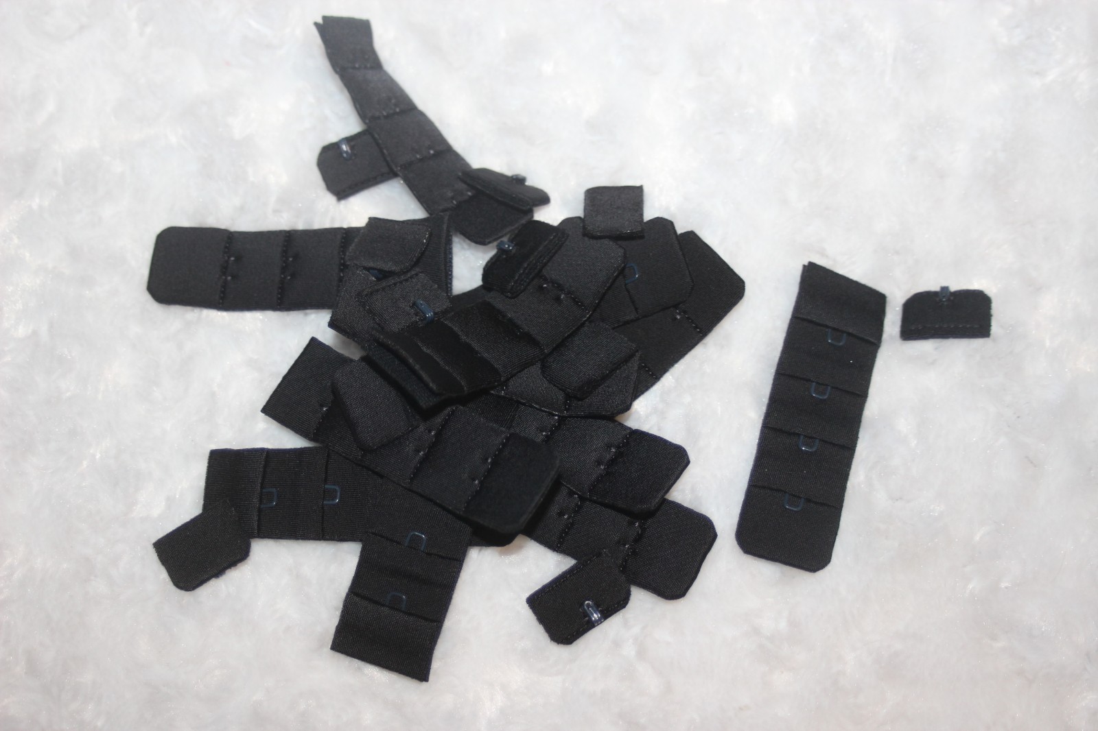 1 dozen (12) sets black 1 hook and eye bra back replacement 7/8" wide g