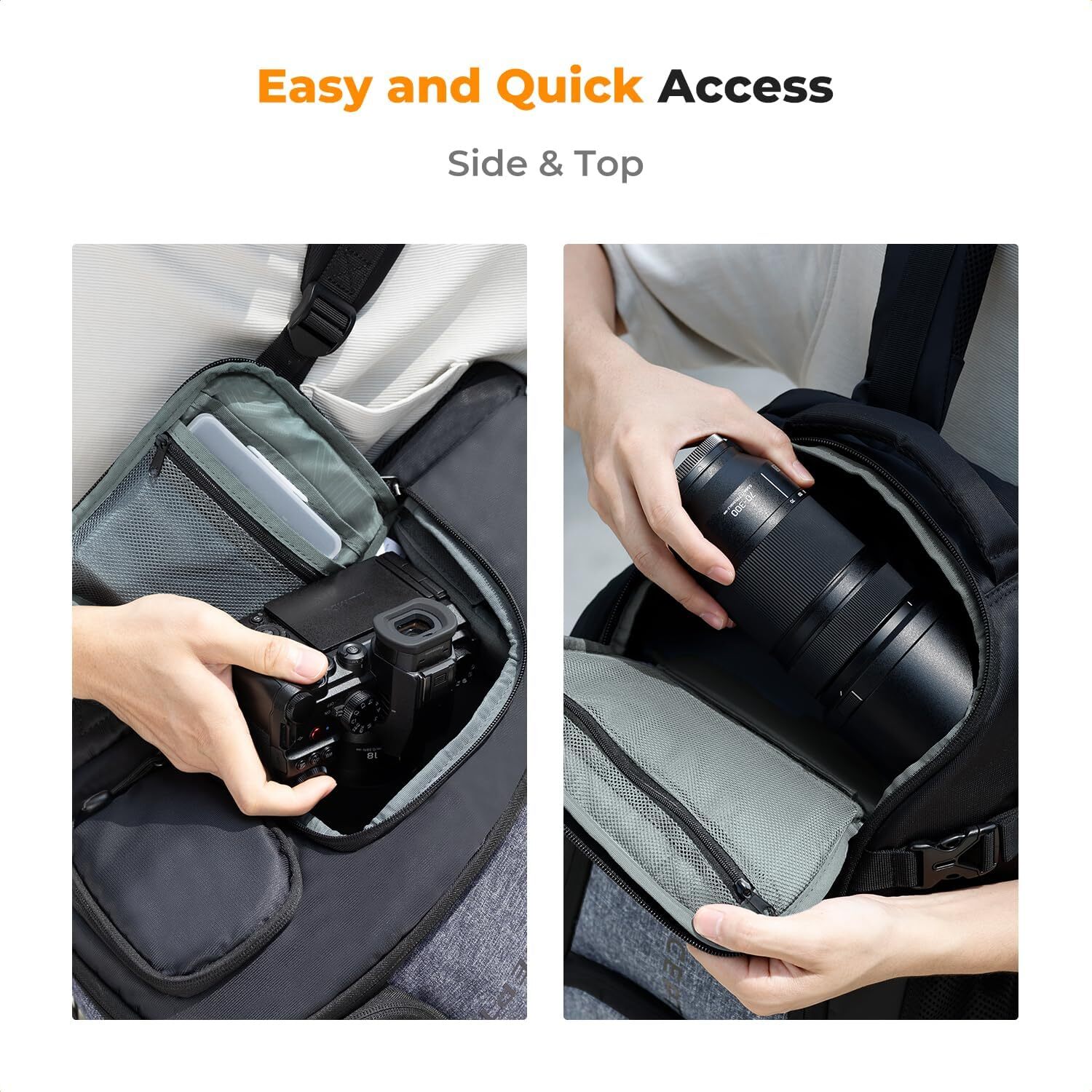 K&F Concept Camera Backpack 25L Large Capacity Camera Bag for Canon/Nikon/Sony