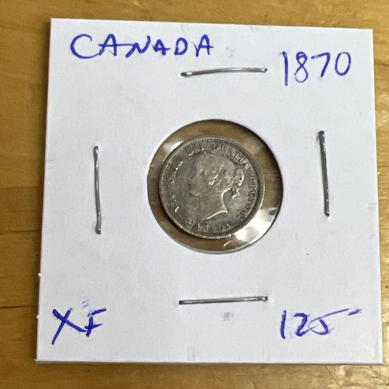 1870 Canada 5 Cent .925 Silver Coin  - Higher Grade Coin