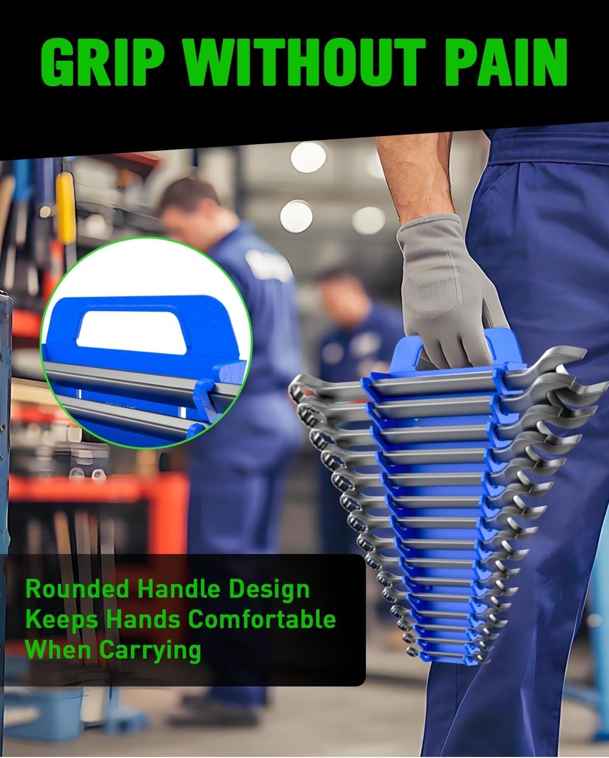 Compact and Color-Coded Wrench Organizer - 2-Pack for 30 Tools - Magnetic