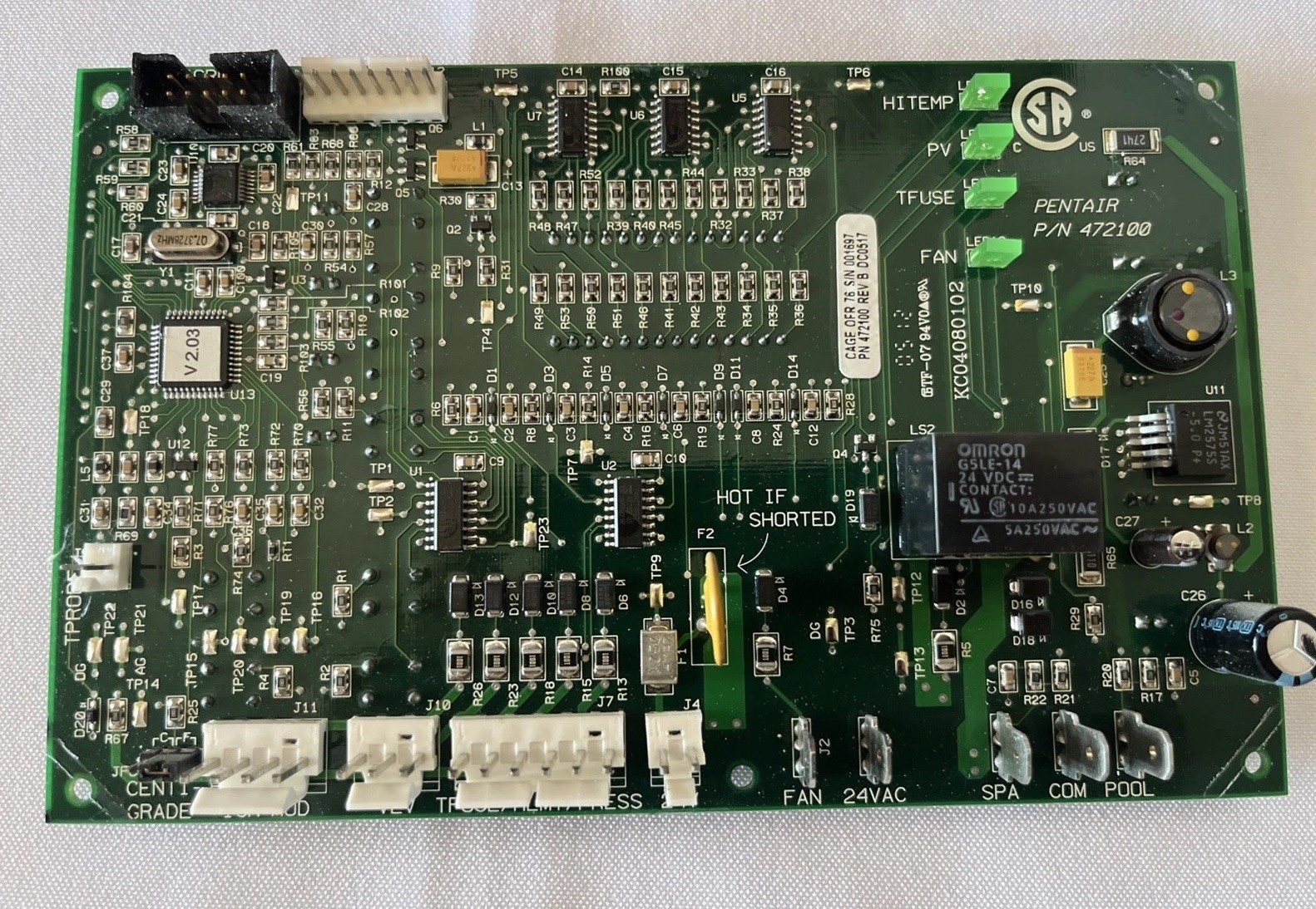 PENTAIR 472100 Digital Display Temperature Controller Circuit Board