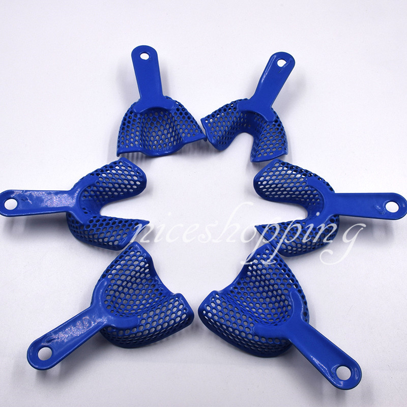 10 Pcs Dental Plastic-Steel Impression Trays Denture Instruments Materials
