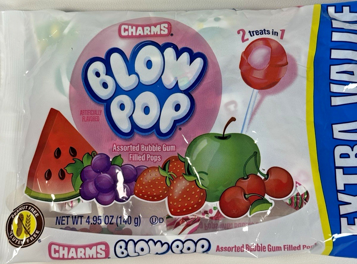 Blow Pop Lollipops Candy & Gum Suckers Assorted Flavors 9 Count