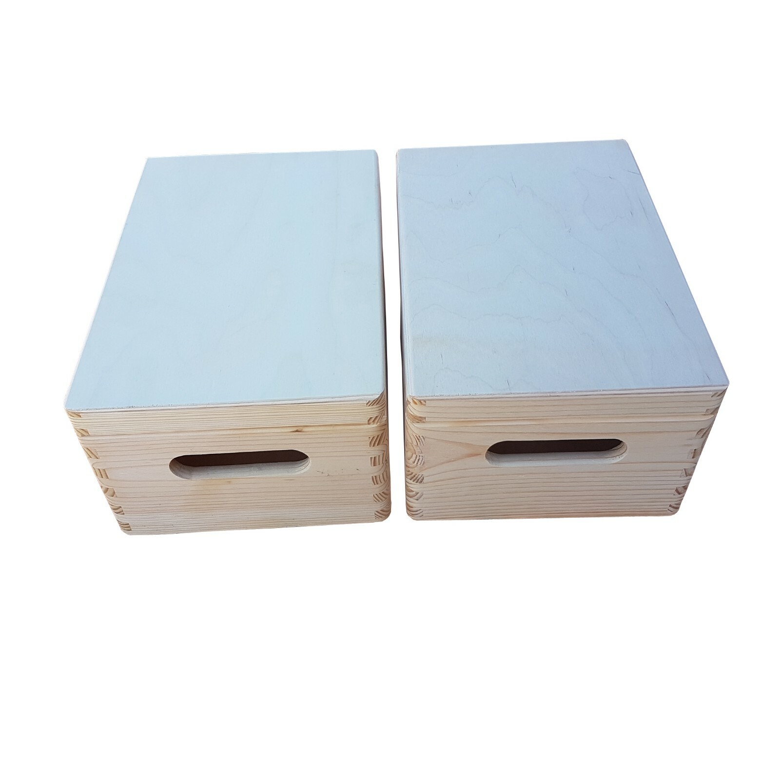 WOODEN BOX/TRUNK, SET OF 2, 30x20x13.5 CM, WHIT HANDLES FOR DECOUPAGE