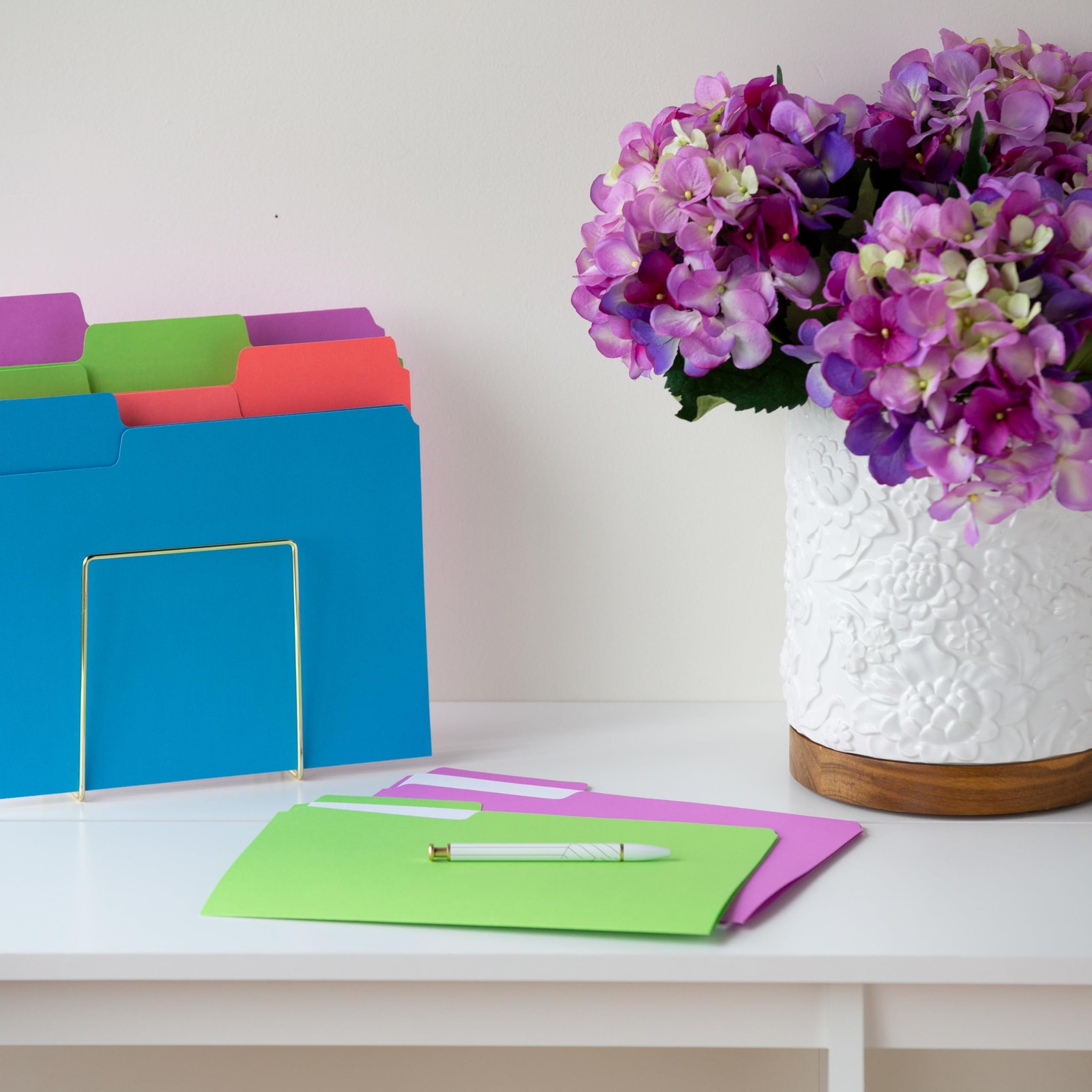 24 PCS SuperTab File Folders Oversized 1/3Cut Tab Letter Size Assorted Colors