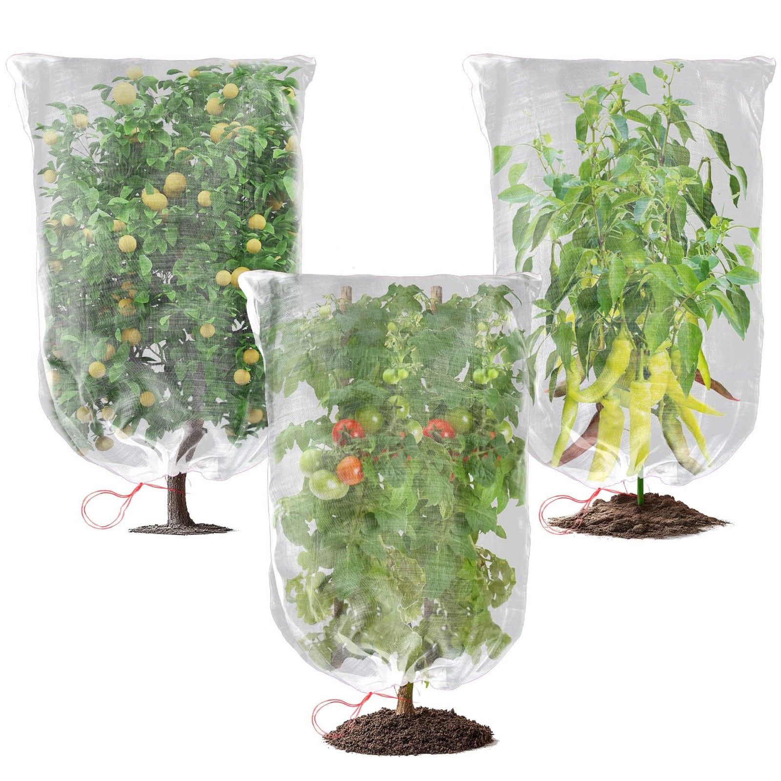 Sukh Bird Netting for Garden - 3 PCS Blueberry Bush Cover 2.3 X White