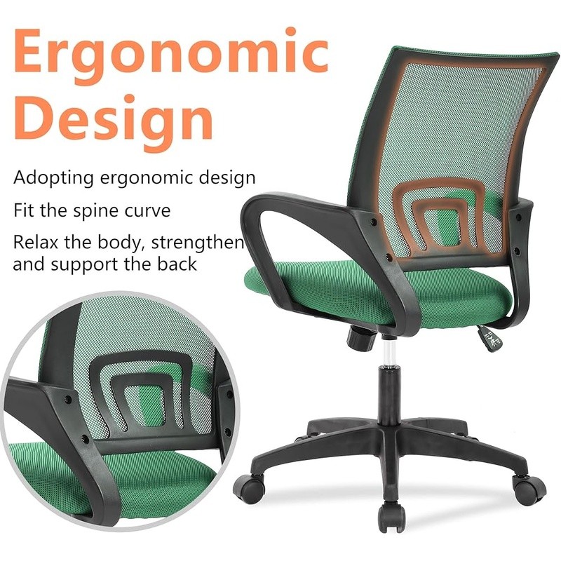 Ergonomic Mesh Office Chair W/ Lumbar Support Adjustable Armrest Rolling Swivel