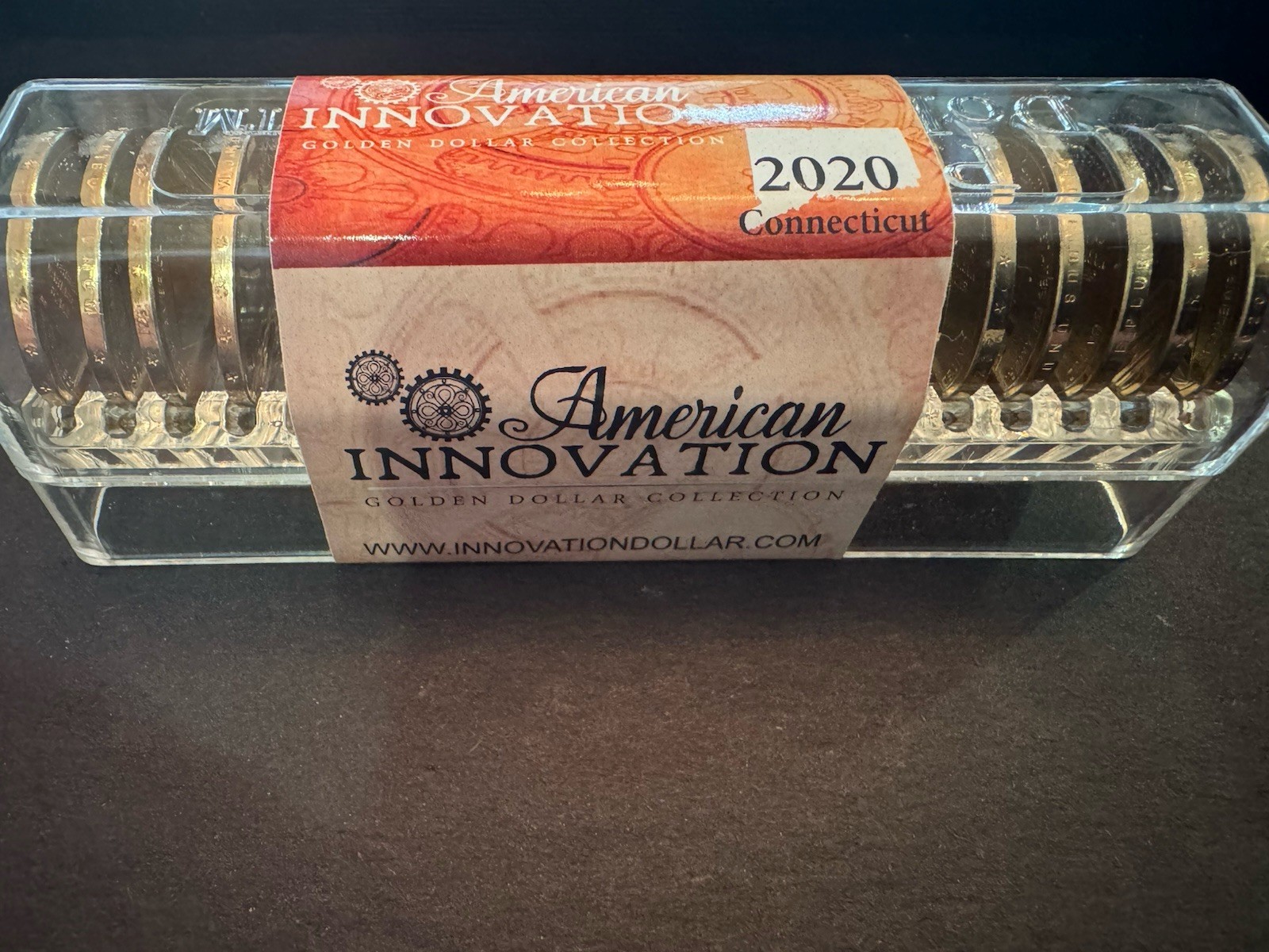 2020 P+D  ￼ CONNECTICUT ￼AMERICAN INNOVATION DOLLAR. SEALED ROLL. 20  UNC.COINS.