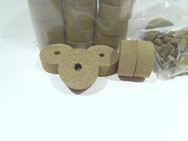 CORK RINGS 4 RUBBERIZED GREEN  1.25 X 1/2 X 1/4" NEW!!