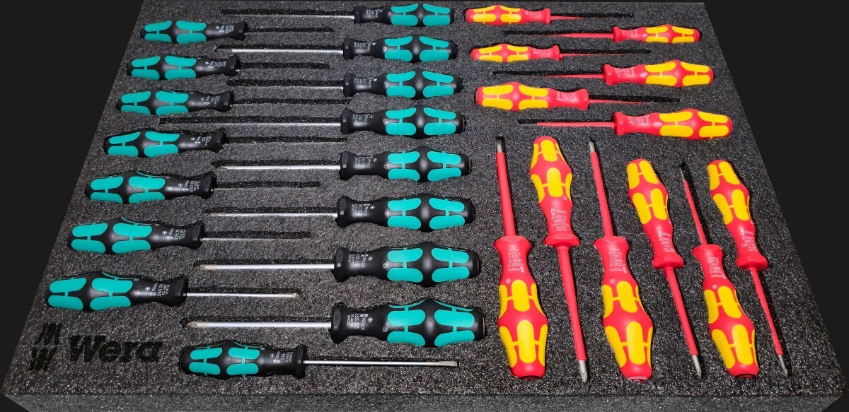 Wera shadow foam tool tray insert storage organizer toolbox tool kit set