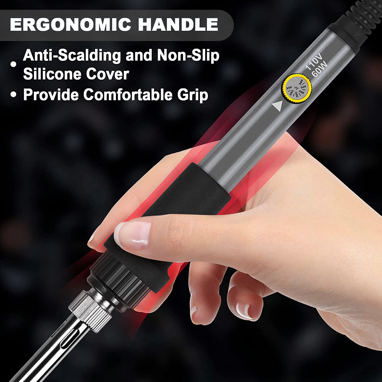 Electric Soldering Iron Kit 60W Adjustable Temperature Welding Tools Solder Gun