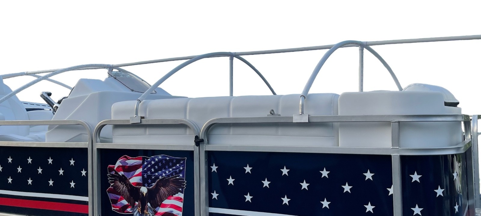 Pontoon Boat Solutions, 18' to 22' Pontoon Boat Canvas Solution with 6"  Rise