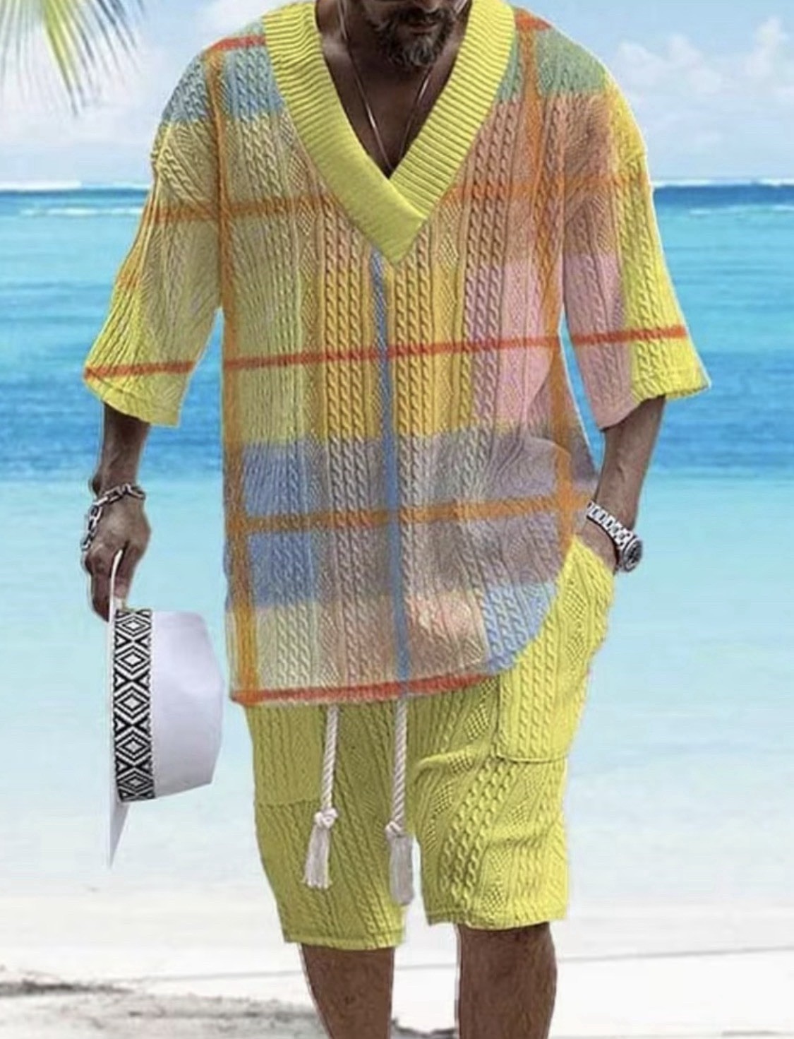 Men’s Outfit 2 Piece Set Shirt & Shorts Set - Available Sizes (2XL to 6XL ) BIG