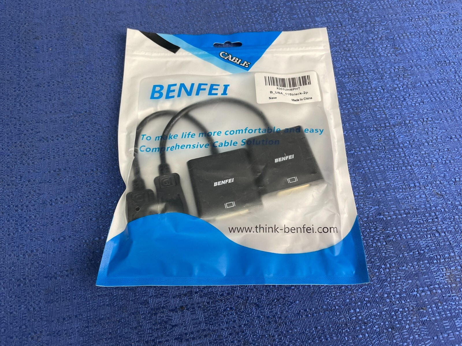 2 Benfei Display Port Cable Adapters NEW in Package X001UHMPHT B_USA_115black-2p