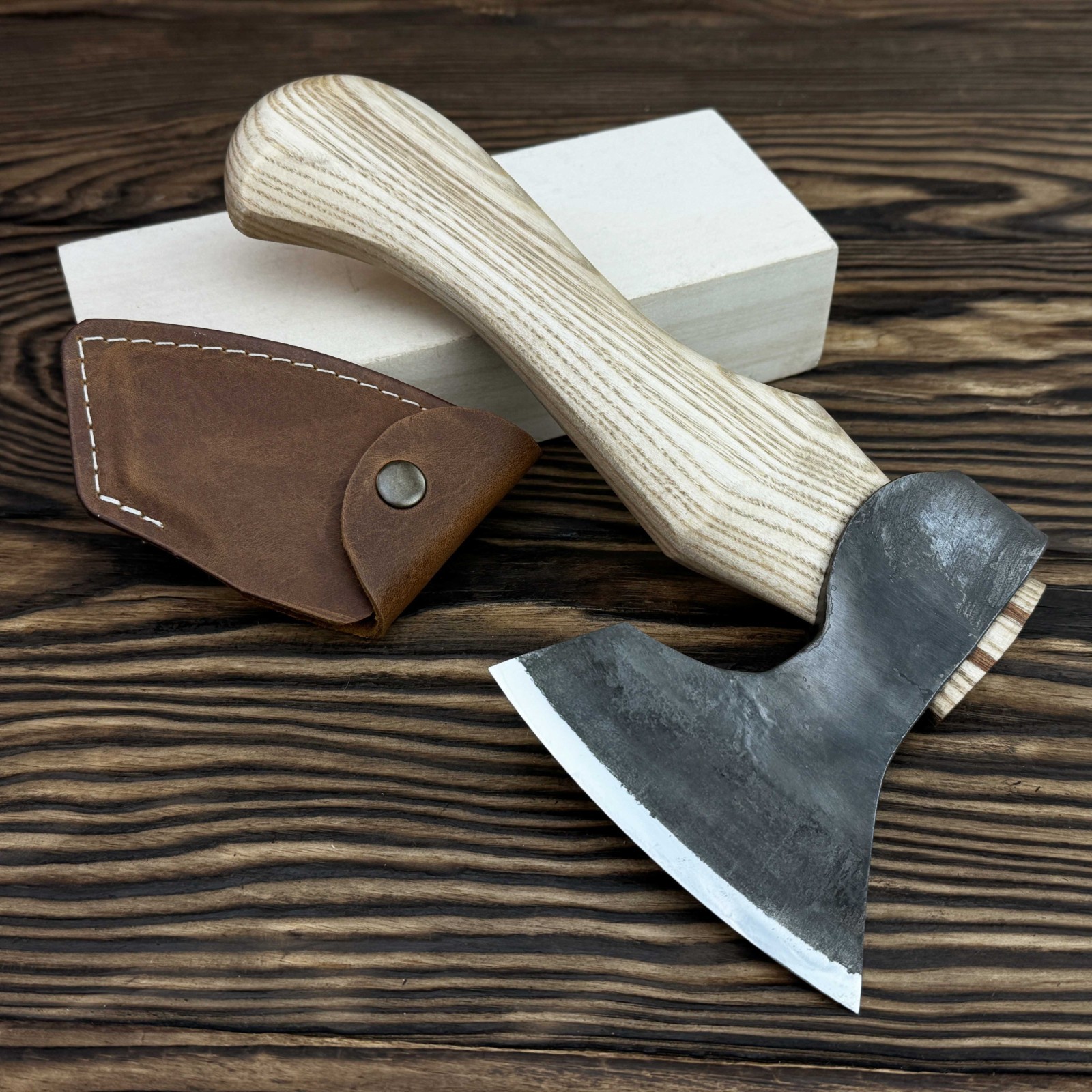 Hand-Forged Small Wood Carving Axe 52100 Carbon Steel Blade Sheath Gift Husband.