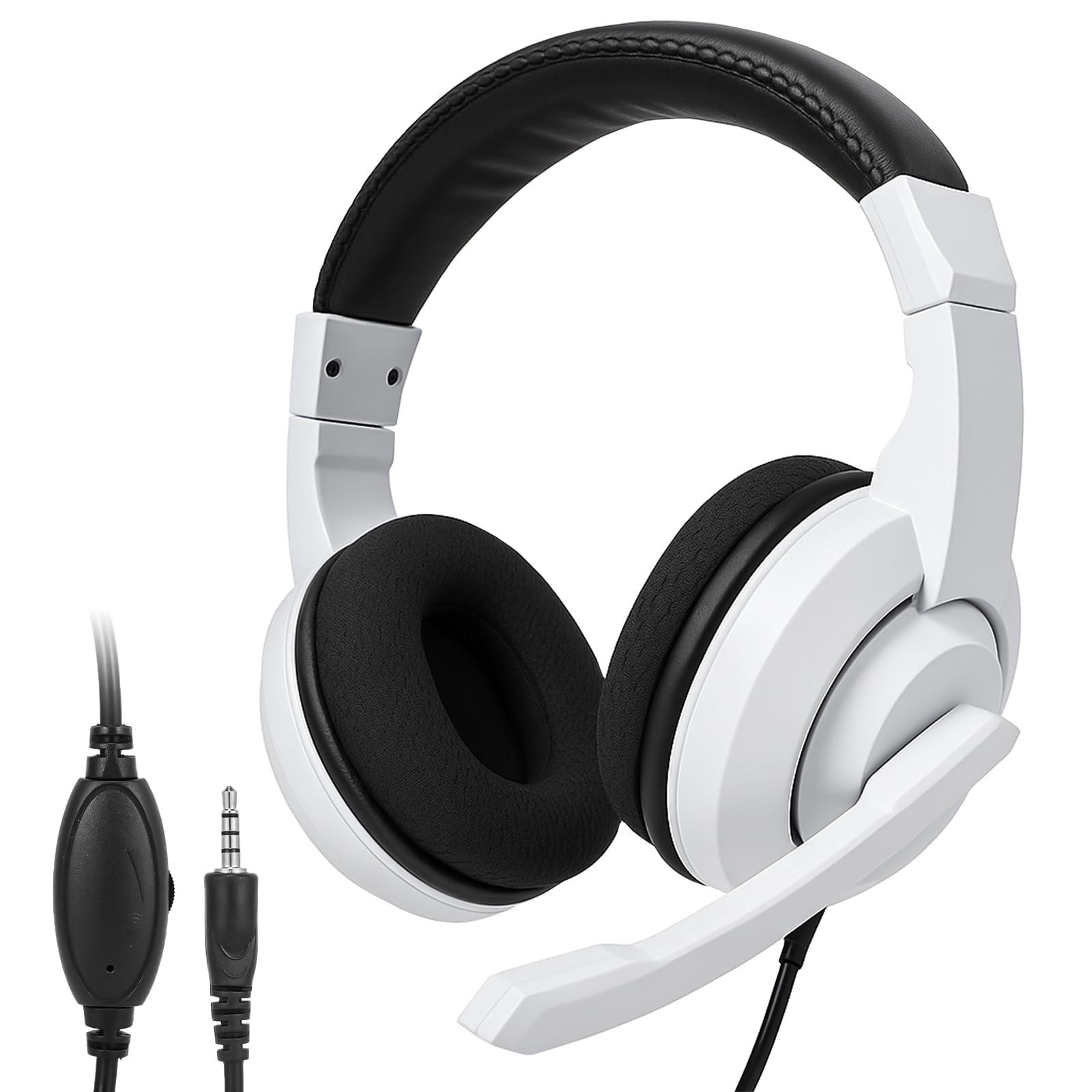 KLOJIM L02 Wired Headset, 3.5mm Stereo Headphones with Noise One Size, White