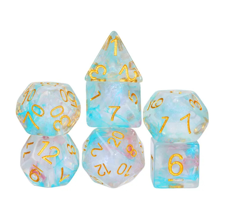 🩵Enchantress Dice Set | Poly RPG DnD Dungeons Dragons AD&D Pathfinder d20 B