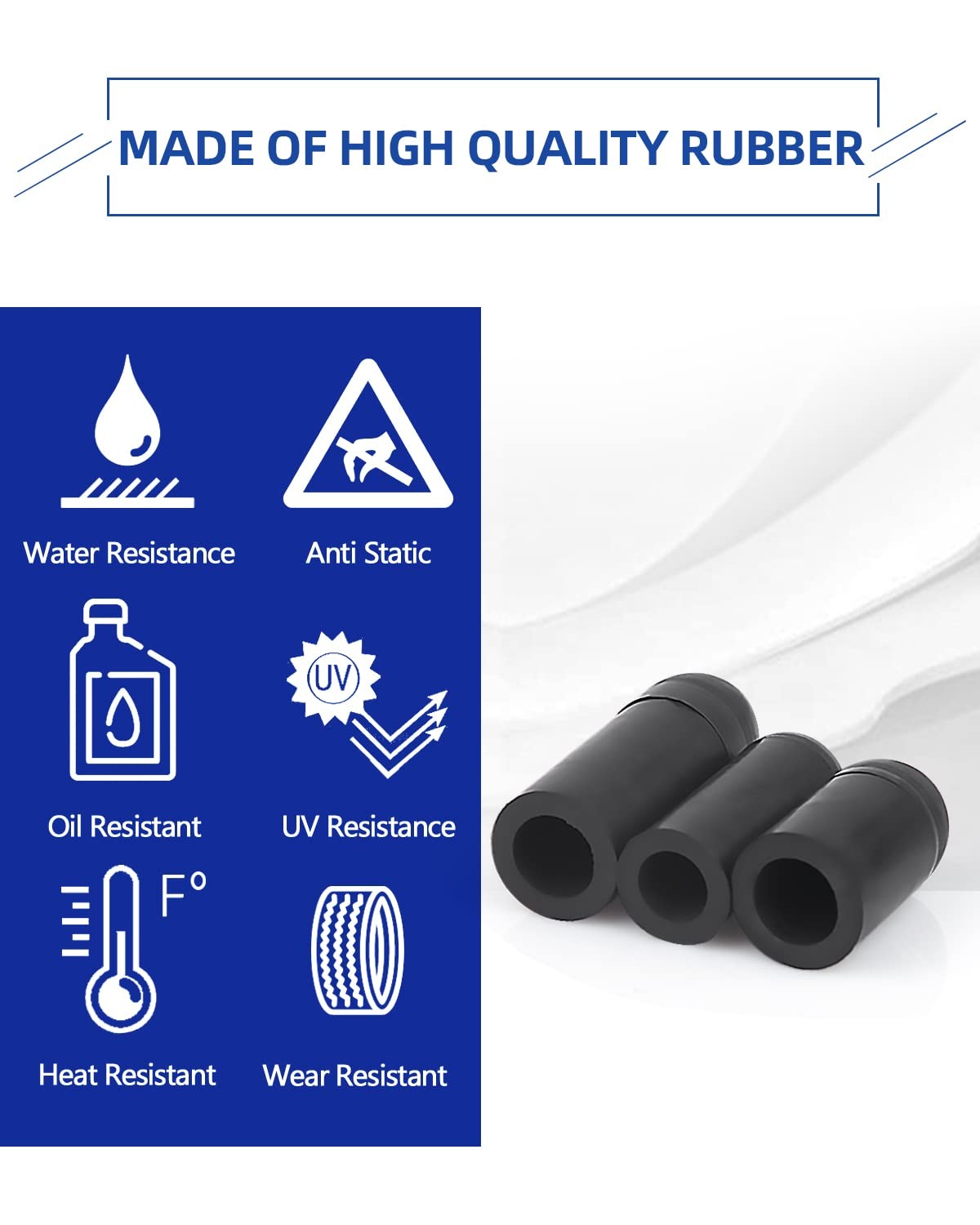 Rubber Vacuum Caps Plug Kit, 63 PCS Assorted Vacuum Plugs Hose End Caps Assor...